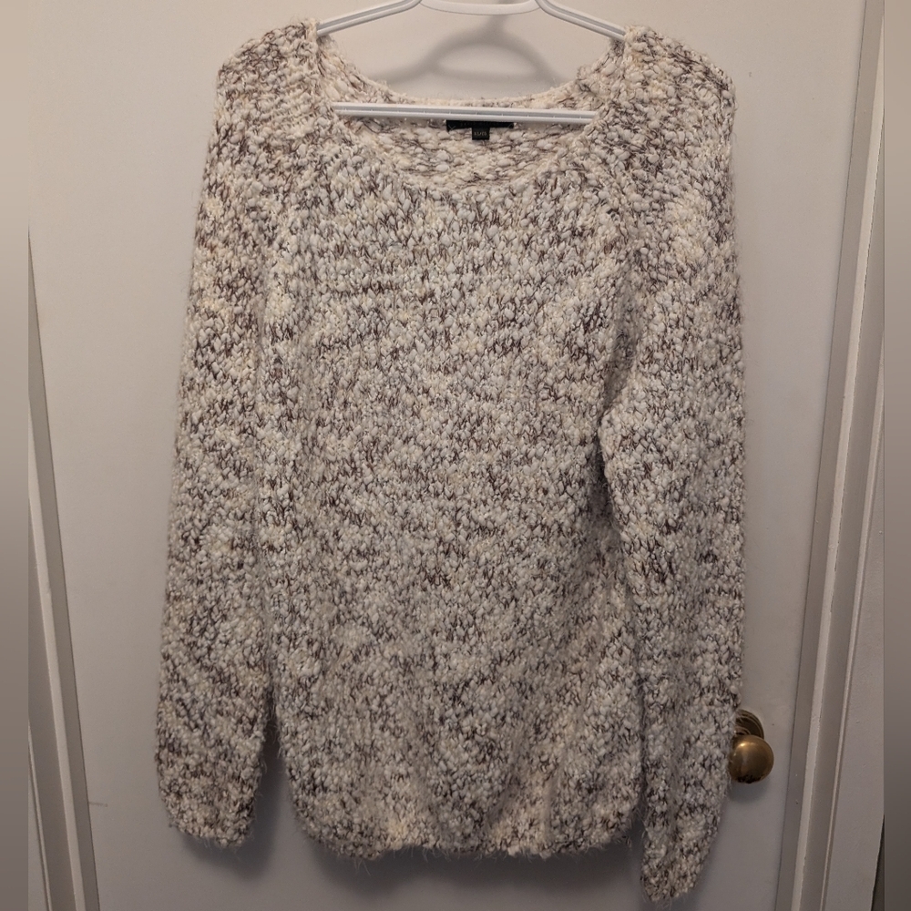 Buffalo David Bitton Chunky Soft Knit Pullover Sweater, Cream/Gray, Size…